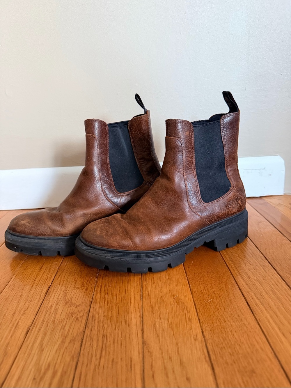 Timberland Brown Leather Chelsea Lug Boots for Women